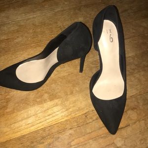 Black cut out suede heels. Worn once.